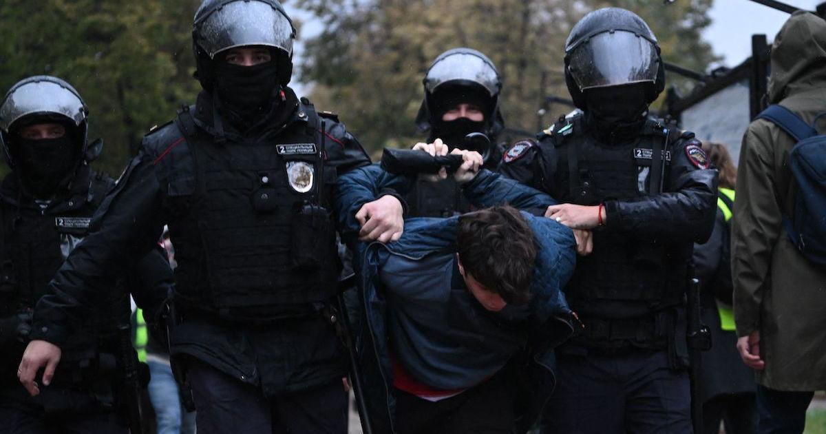 Saturday, Russian police detained hundreds, including children, during nonviolent anti-militarization protests