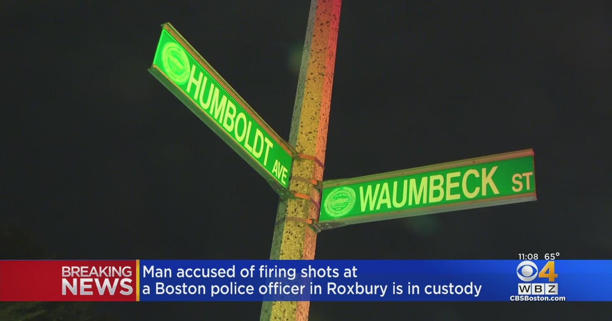 Boston police officer shot at in Roxbury, suspect arrested - CBS Boston