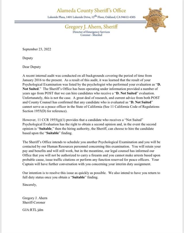 Dozens of Alameda County sheriff's deputies suspended after audit reveals  failed psychological tests - CBS San Francisco