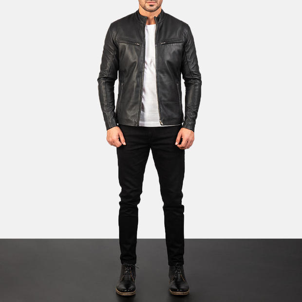 Ionic Black Leather Jacket 
