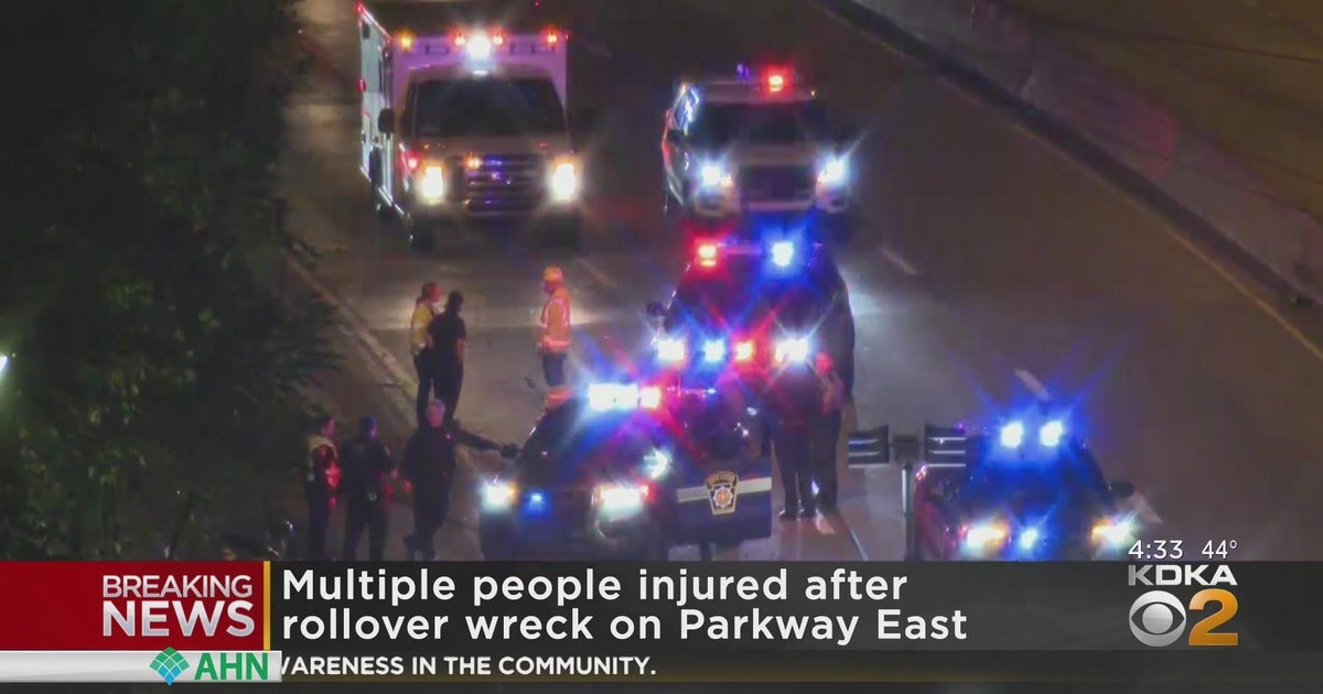 Multiple people injured in Parkway East rollover crash - CBS Pittsburgh