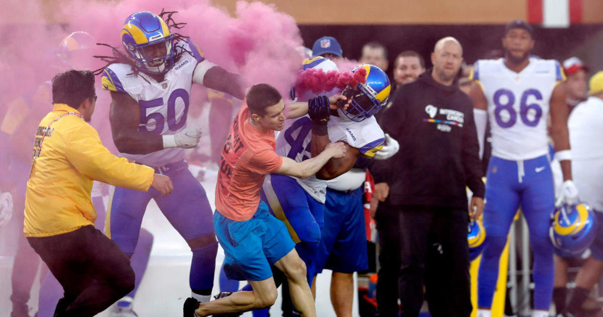 Protester flattened by Los Angeles Rams linebacker Bobby Wagner