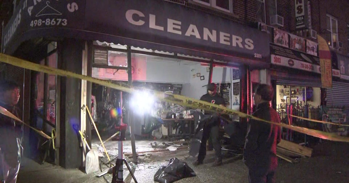 Driver injured after crashing car into Brooklyn dry cleaners CBS New York