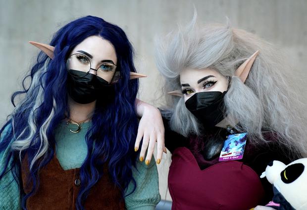 Cosplayers arrive for the first day of the New York Comic Con 2022 at the Jacob Javits Center in New York on October 6, 2022. 
