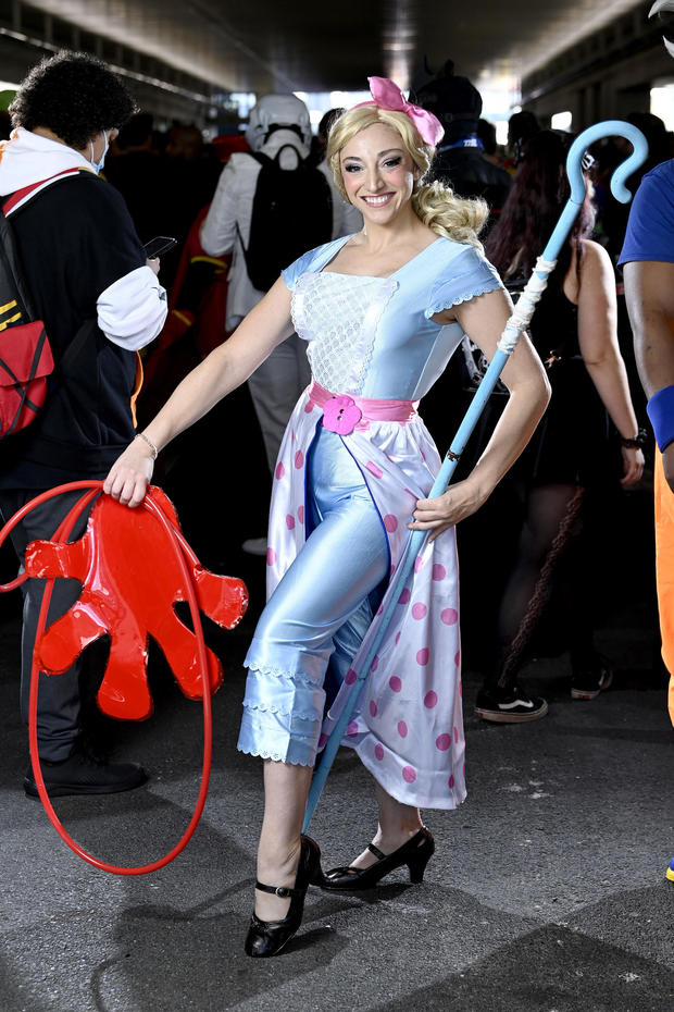 A Little Bo-Peep cosplayer poses during New York Comic Con 2022 on October 08, 2022 in New York City. 