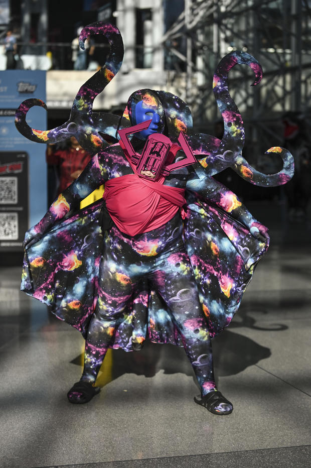 A cosplayer poses as Eternity during day 2 of New York Comic Con on October 07, 2022 in New York City. 