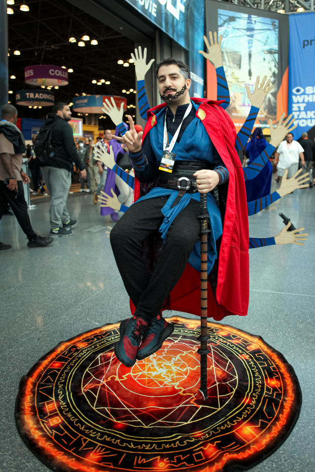 A Doctor Strange cosplayer attends New York Comic Con on October 07, 2022 in New York City. 