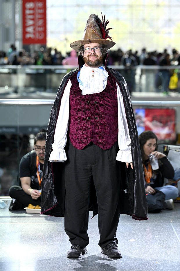 A Laszlo Cravensworth cosplayer poses during New York Comic Con 2022 on October 07, 2022 in New York City. 
