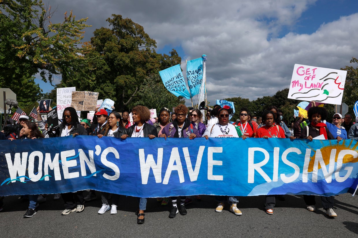 Thousands rally for abortion rights in D.C., nationwide - CBS News