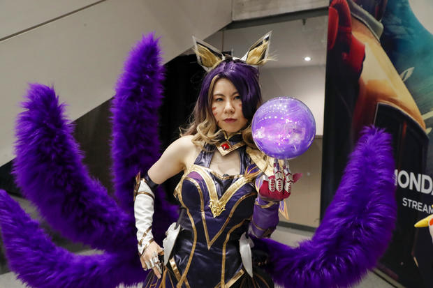 An Ahri cosplayer poses during New York Comic Con 2022 on October 08, 2022 in New York City. 