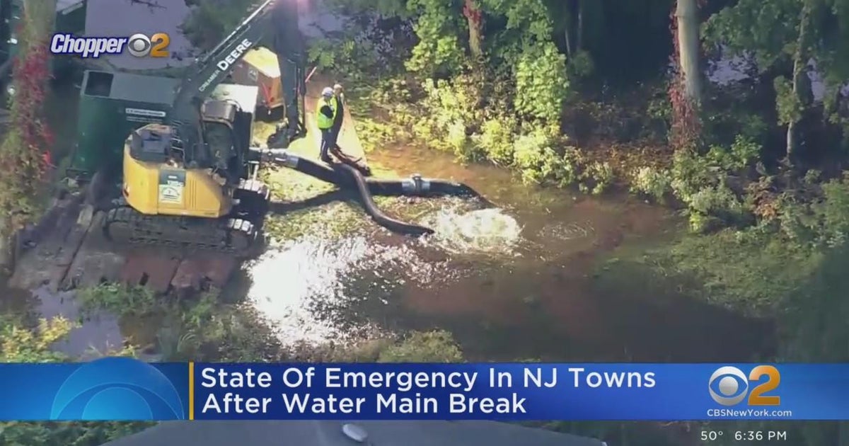 State of Emergency declared in N.J. towns after water main break CBS