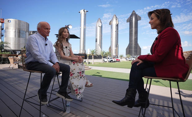 Dennis Tito and his wife Akiko talk with CBS News correspondent Janet Shamlian 