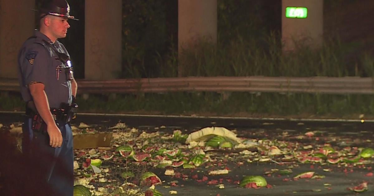 Tractor-trailer crash sends watermelons spilling onto Fall River road