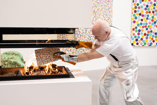 "Damien Hirst: The Currency" Burn Event 