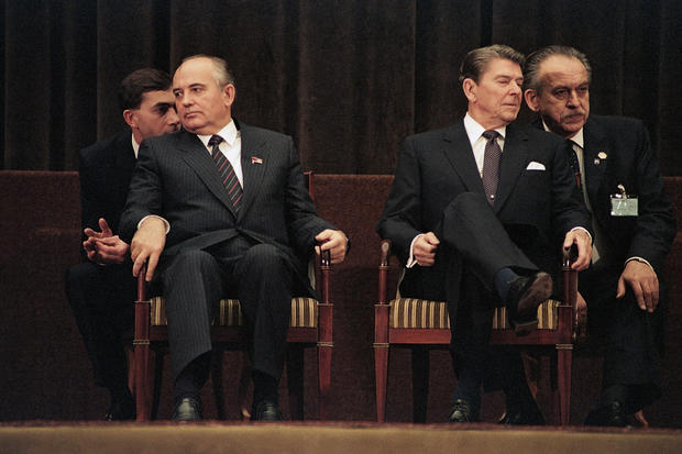 Gorbachev And Reagan At Geneva Summit 