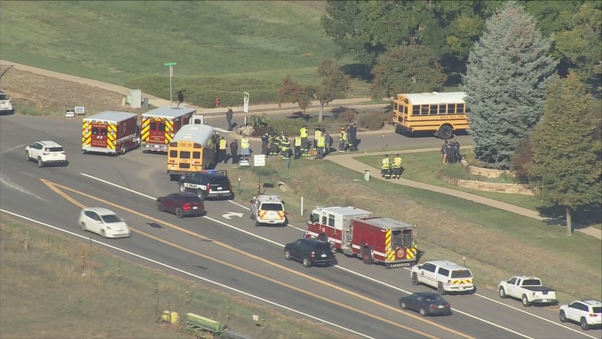 No students injured in school bus crash in Boulder County - CBS Colorado