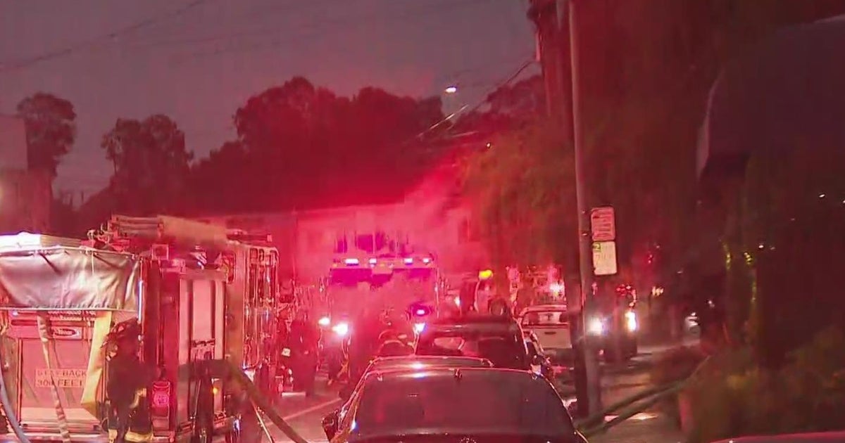 3alarm fire burning at Oakland apartment building near I580 CBS San