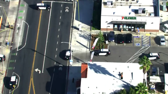Generic police lights and yellow police tape at crime scene 