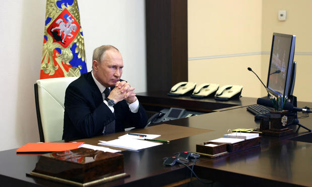 Russian President Putin chairs a Security Council meeting outside Moscow 