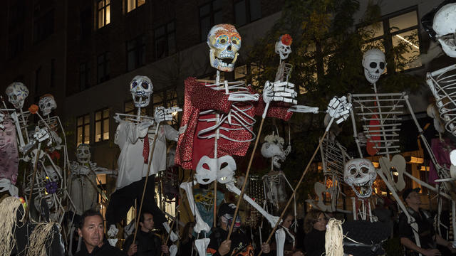 Atmosphere during 48th annual Village Halloween Parade attended by thousand participants and spectators along 6th avenue in Manhattan. 