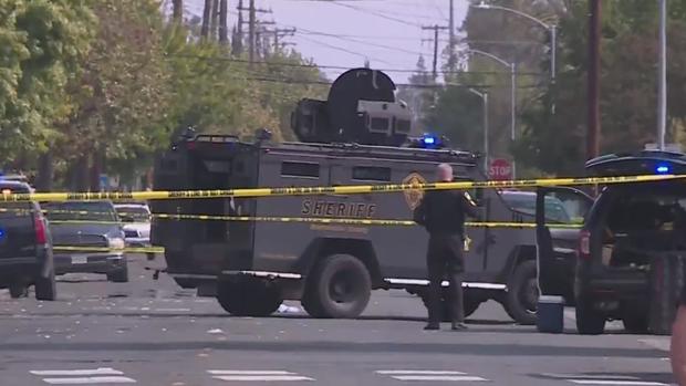 SWAT vehicle in Oak Park Sacramento 