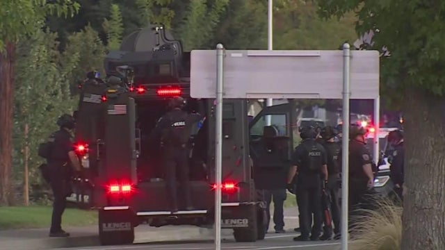Police patrol lights on car roof 