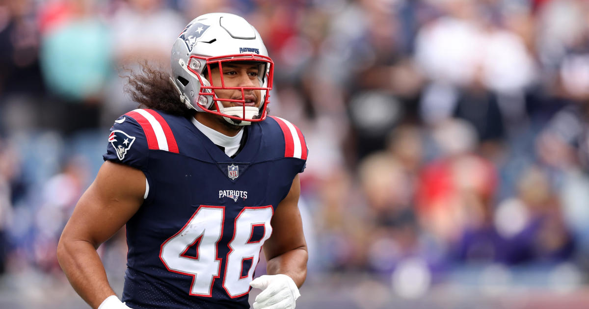 New England Patriots linebacker Jahlani Tavai (48) looks on during