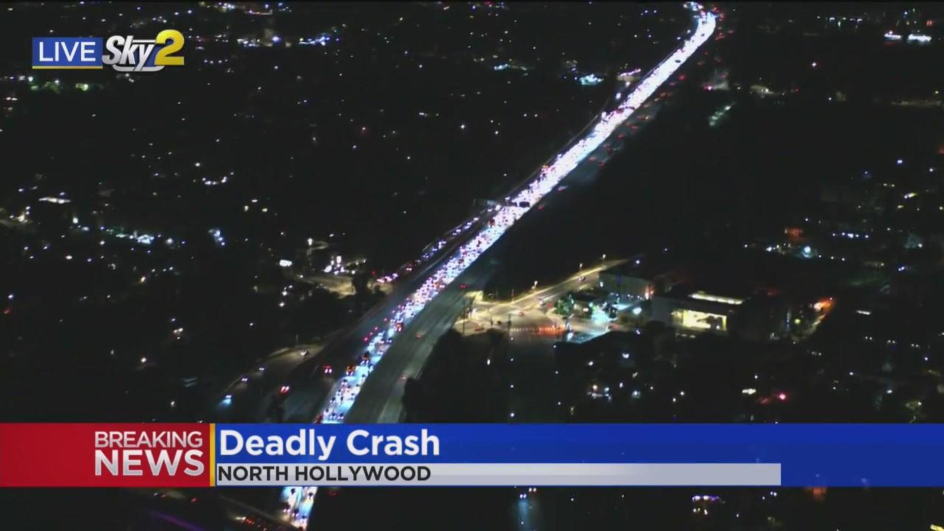 Deadly crash causes traffic in North Hollywood