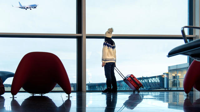 Girl waiting at the airport 