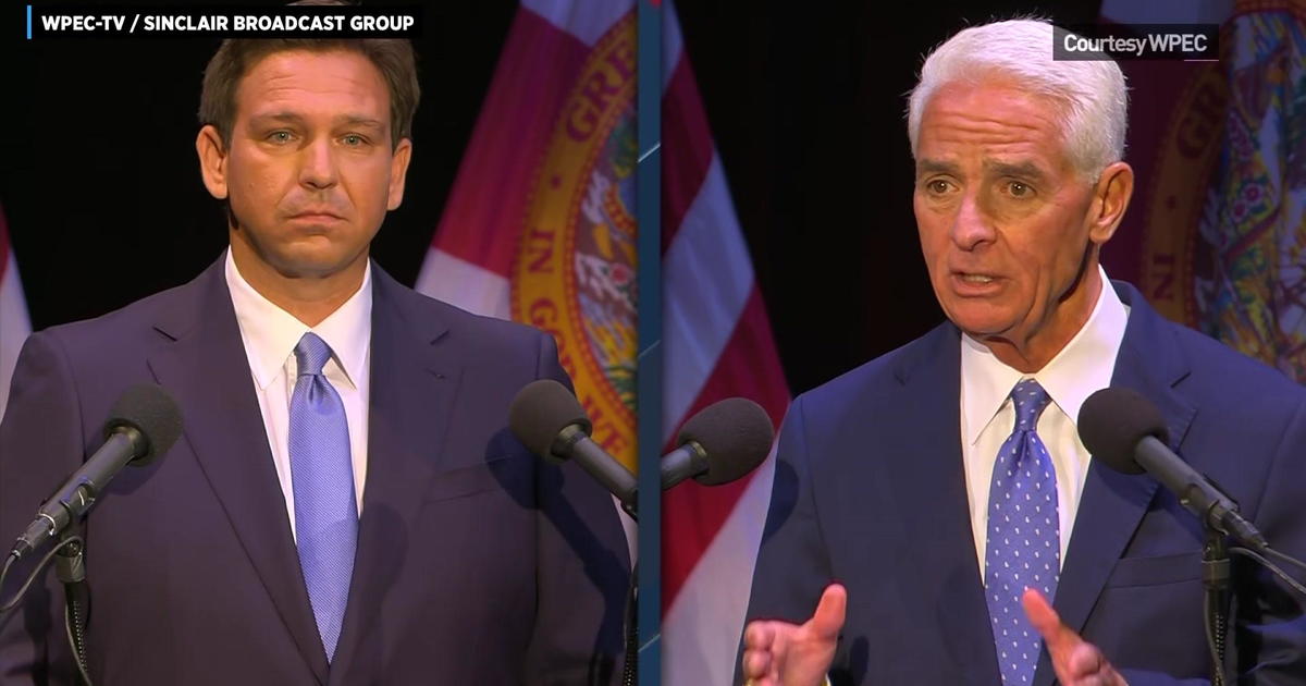 Crist Comes Out Swinging Desantis Holds Ground In First Only Debate Cbs Miami