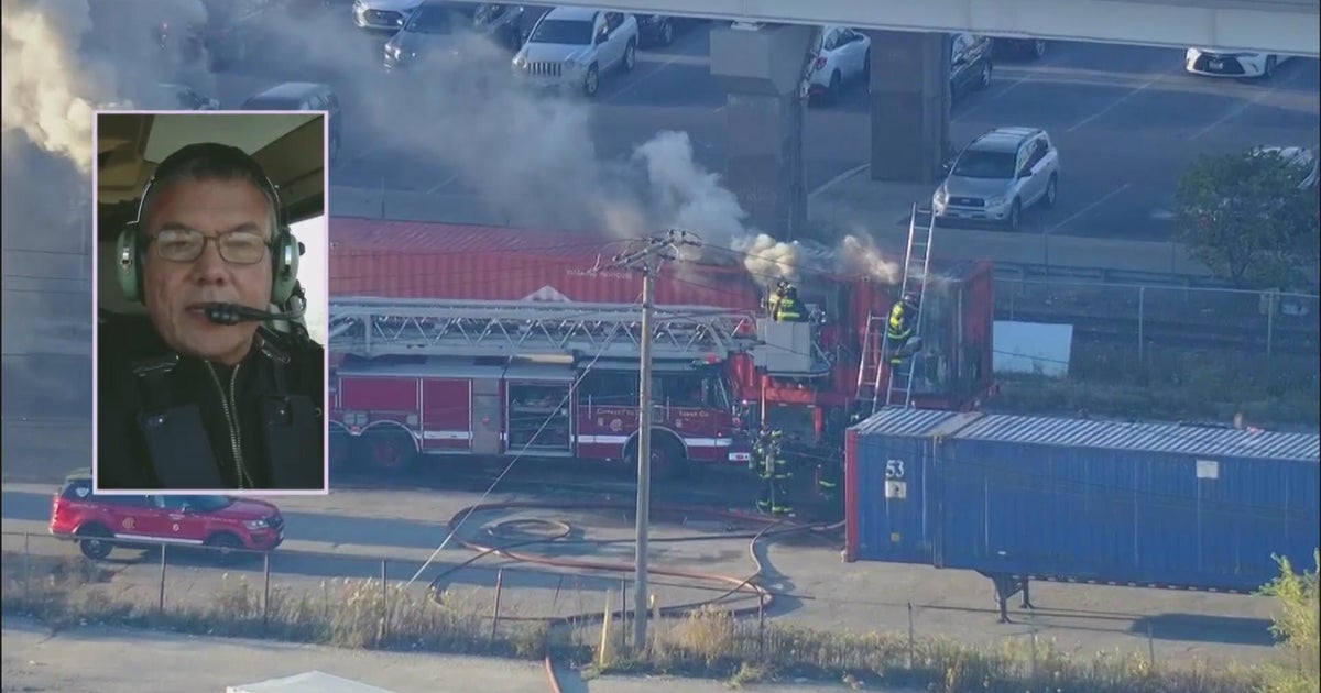 Firefighters battle blaze in shipping container at Southwest Side truck ...