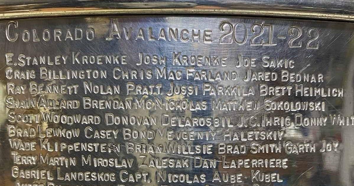 Avalanche championship winners get names engraved on Stanley Cup CBS