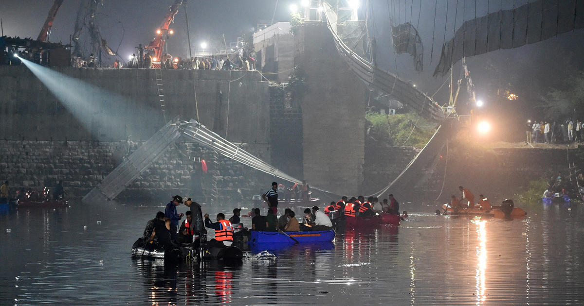 India bridge collapse leads to arrest of 9 people as rescuers recount "traumatic" Diwali disaster