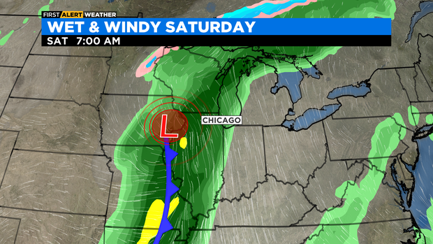 Chicago Saturday rain map 