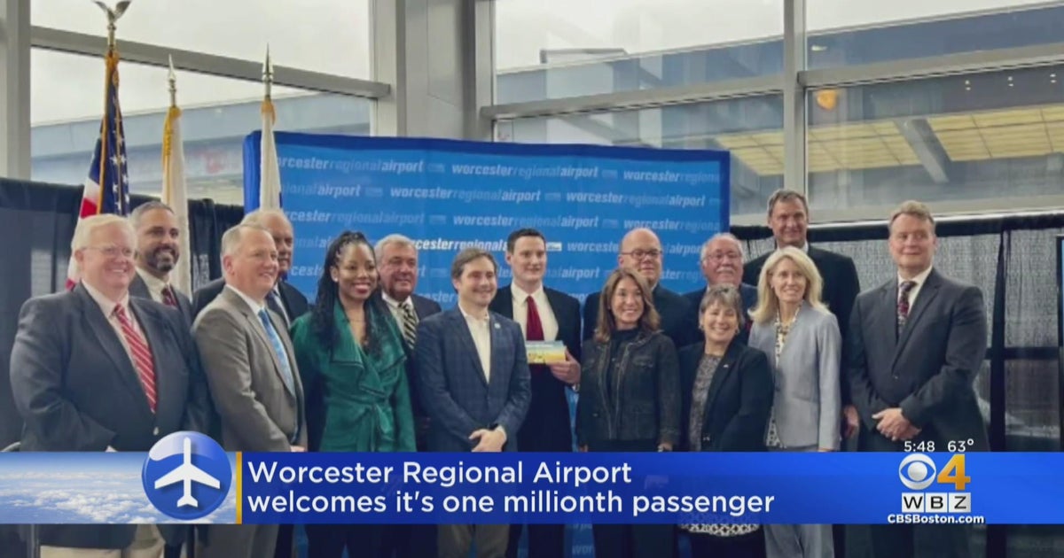 Worcester Regional Airport one millionth passenger CBS Boston