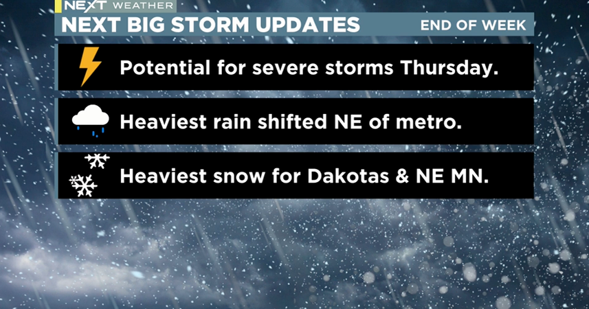 NEXT Weather Alert Snow, strong winds possible in western, northern MN