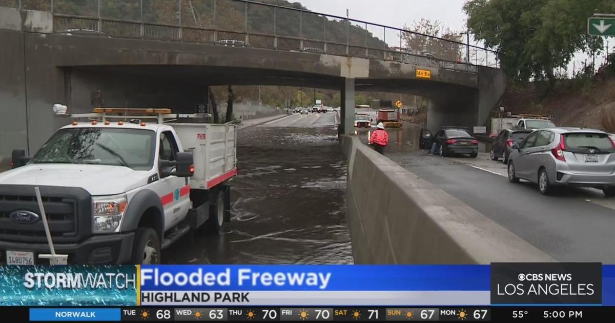 110 Freeway in Highland Park closed in both directions due to flooding