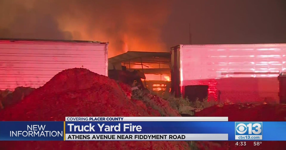 10 big rigs burns in Placer County fire