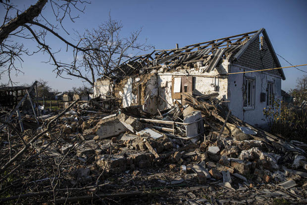 Recently recaptured village of Potemkin in Kherson Oblast, Ukraine 