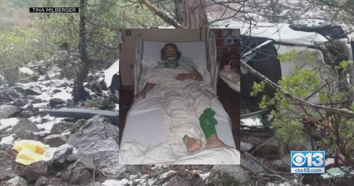 Woman, 4 dogs rescued after crash leaves them trapped down embankment for 7 hours in Lassen County