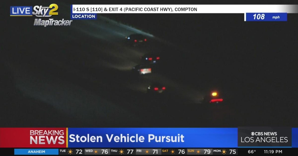 Suspect exits 110 Freeway, onto surface streets in San Pedro - CBS Los ...
