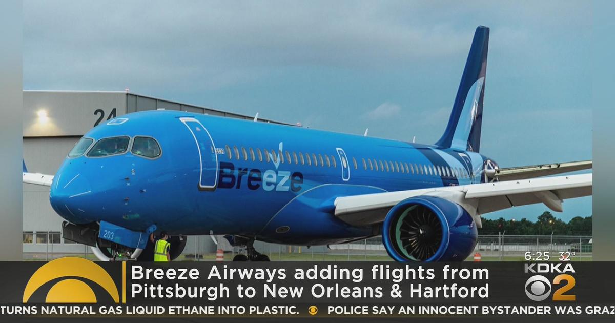 Breeze Airways adds flights from Pittsburgh to New Orleans and Hartford