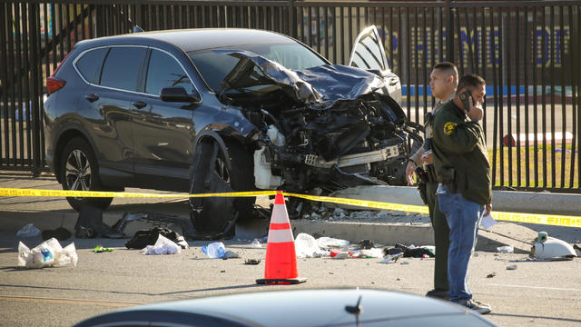 Ten Los Angeles County sheriffs cadets were injured when a driver plowed into them. 