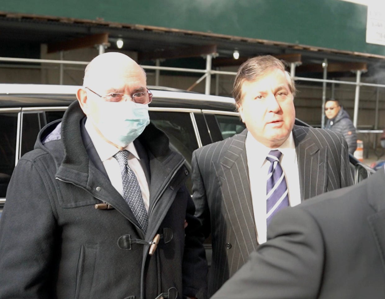 Former Trump Organization chief financial officer Allen Weisselberg (left) and his attorney Nicholas Gravante. 