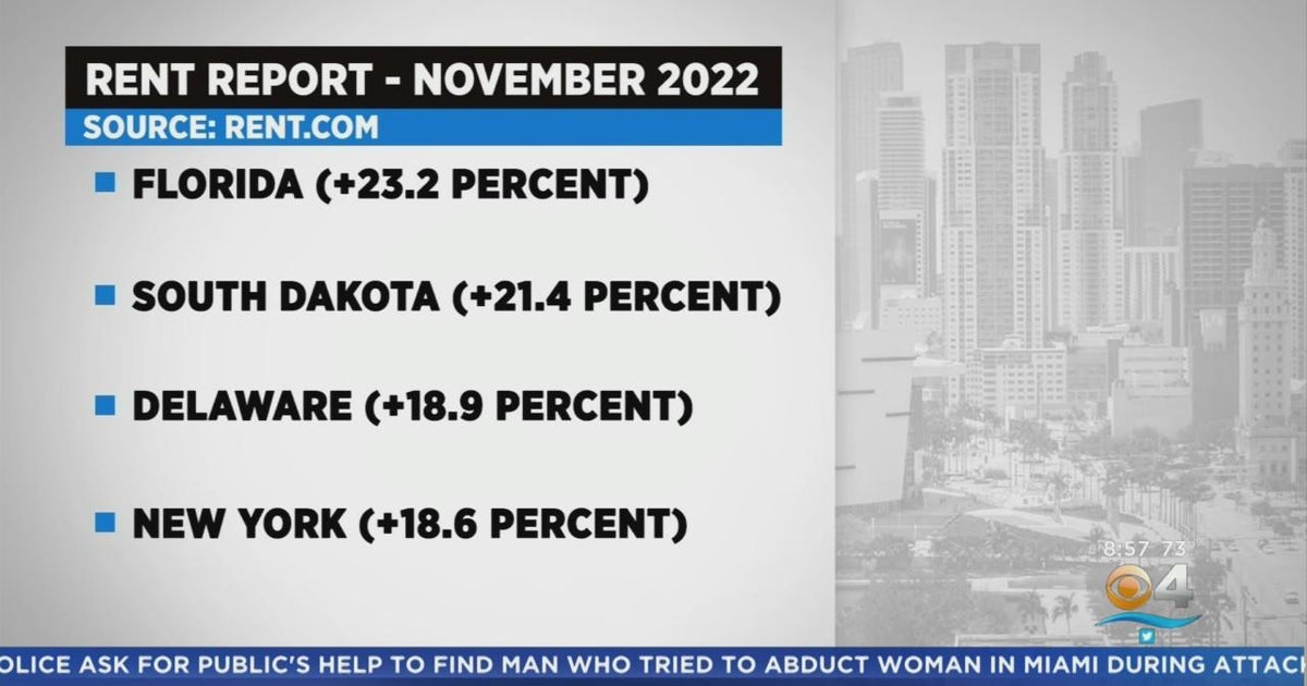 Florida rents continue to rise against national trend - CBS Miami