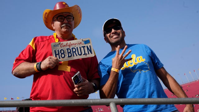 UCLA Bruins defeated the USC Trojans 62-33 during a NCAA football game at the Los Angeles Memorial Coliseum in Los Angeles. 