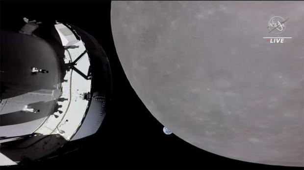 Orion spacecraft and the moon 