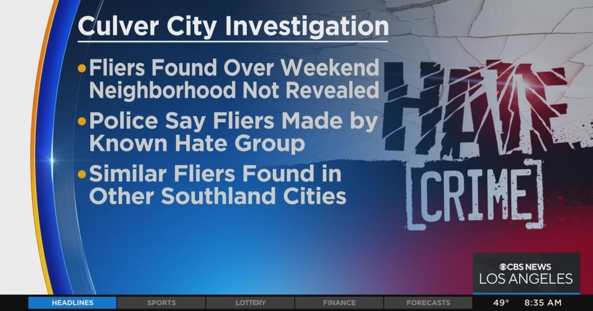 Culver City Police Investigate Anti-Semitic Hate Crime - CBS Los Angeles