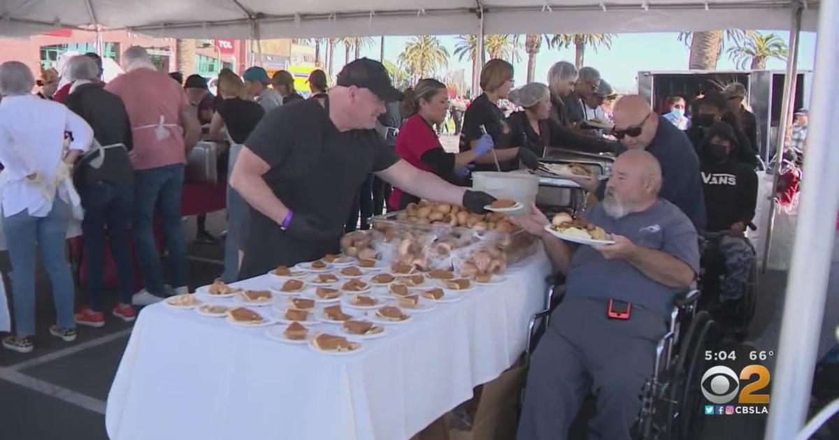 Ducks host Thanksgiving lunch outside Honda Center CBS Los Angeles