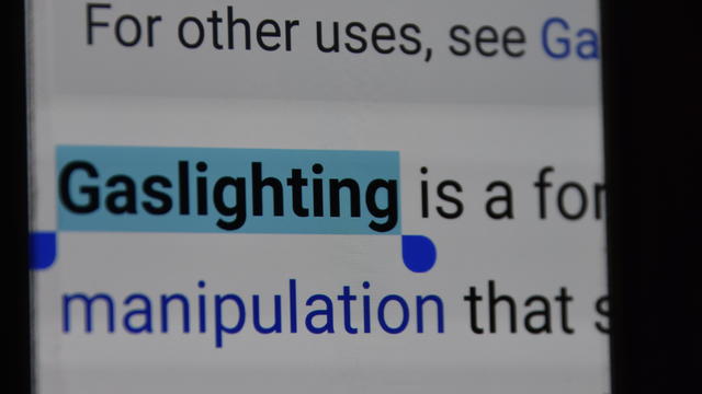 Verbal word interpretation OF GASLIGHTING 